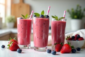 Fruchtige Beeren Smoothies: Süße Erfrischung
